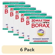 6 pack 20 Mule Team Borax Natural Laundry Booster & Multi-Purpose Cleaner, 65 oz