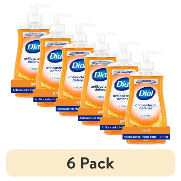 (6 pack) Dial Antibacterial Defense Gold Liquid Hand Soap, 11 fl oz