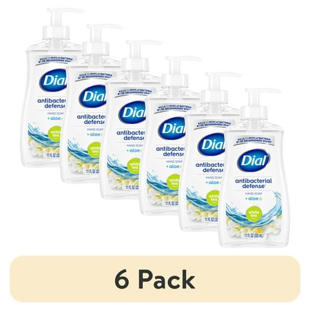 (6 pack) Dial Antibacterial Liquid Hand Soap, White Tea, 11 fl oz