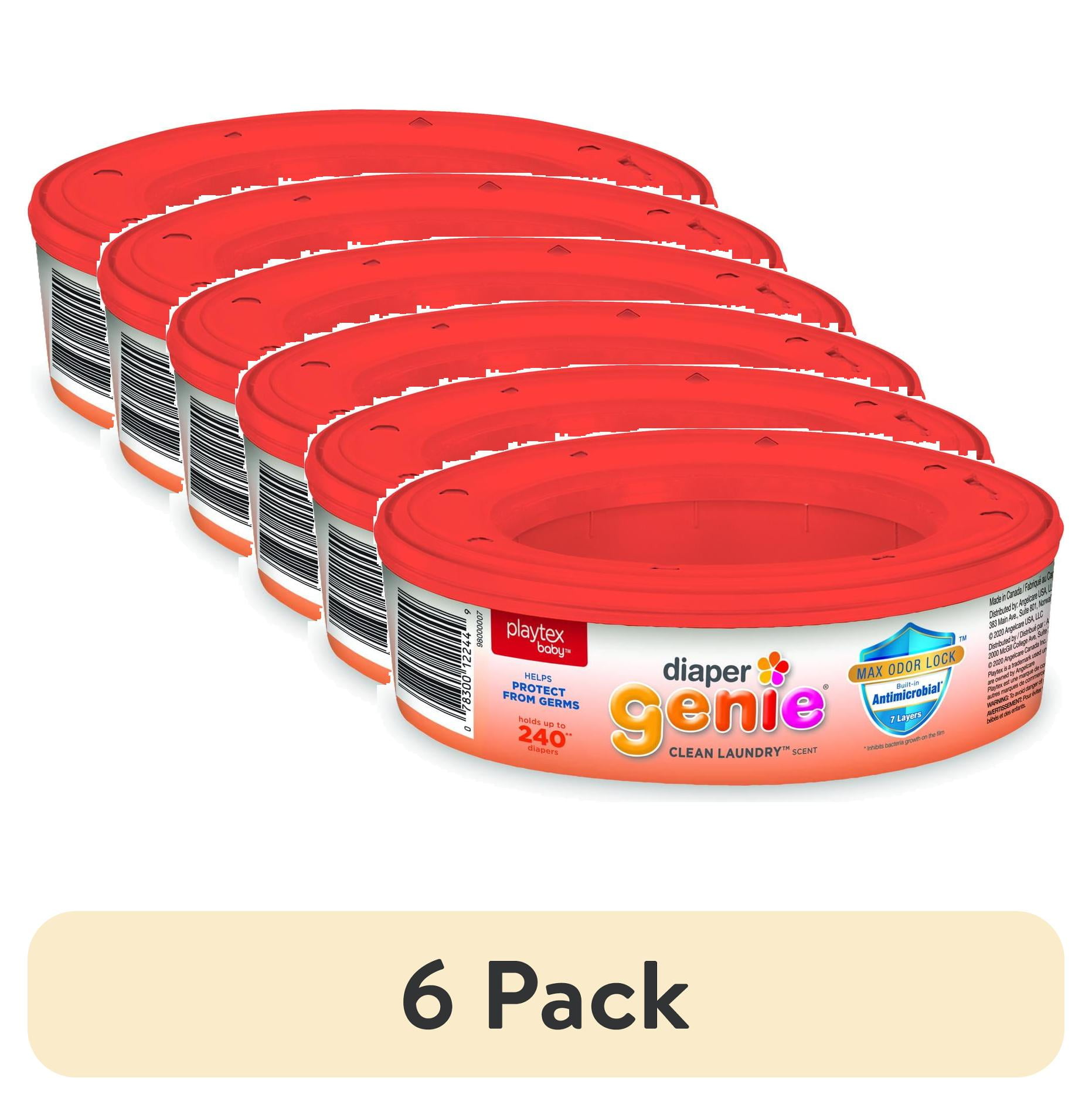 6 pack) Diaper Genie Refill, Clean Laundry Scent, Max Odor Lock