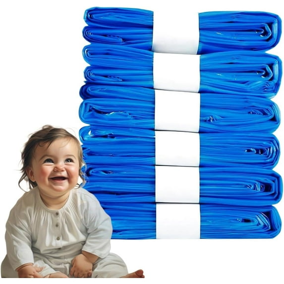 6-pack Diaper Pail Refill Bags, Extended 200in Diaper Refill, Odor Control Compatible with Genie Munchkin Angelcare Diaper Pail,Diaper Disposal System Replacement Bags