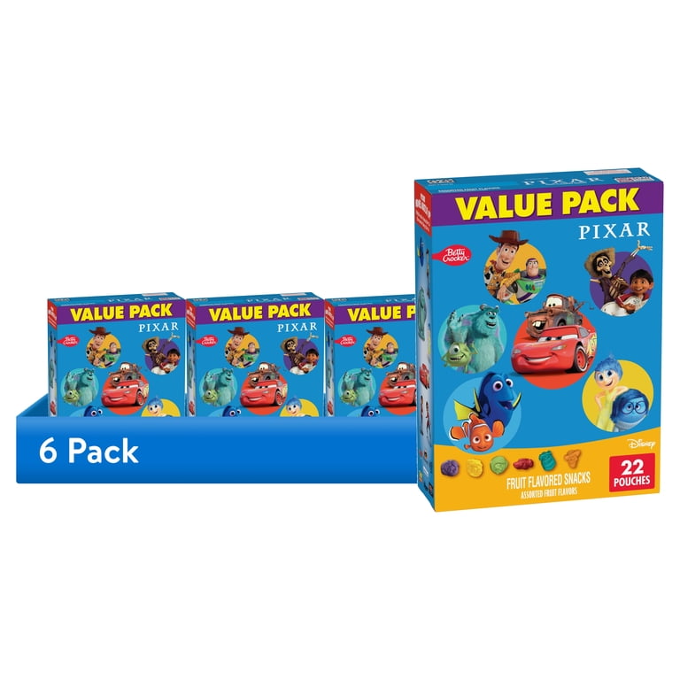 6 pack) Disney Pixar Fruit Flavored Snacks, Gluten Free, Kids
