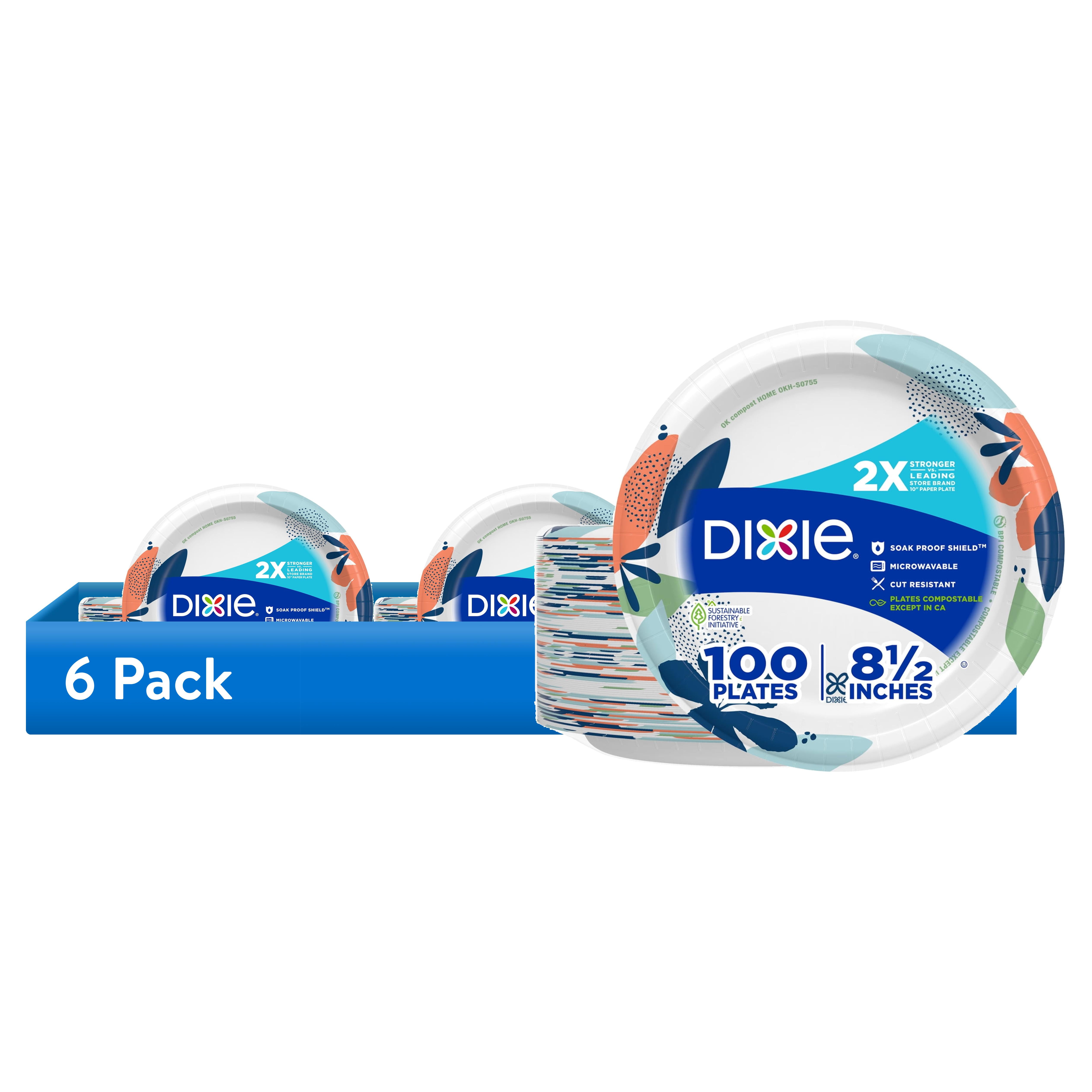 Dixie Everyday Disposable Paper Plates 8 5 Multi Color 100 Count