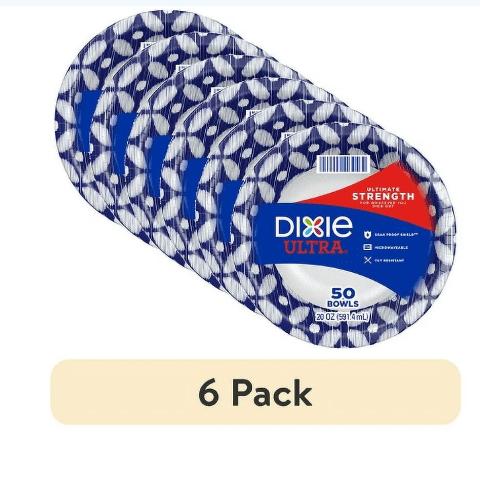 (6 pack) Dixie Ultra Disposable Paper Bowls, 20 Ounce, 50 Count