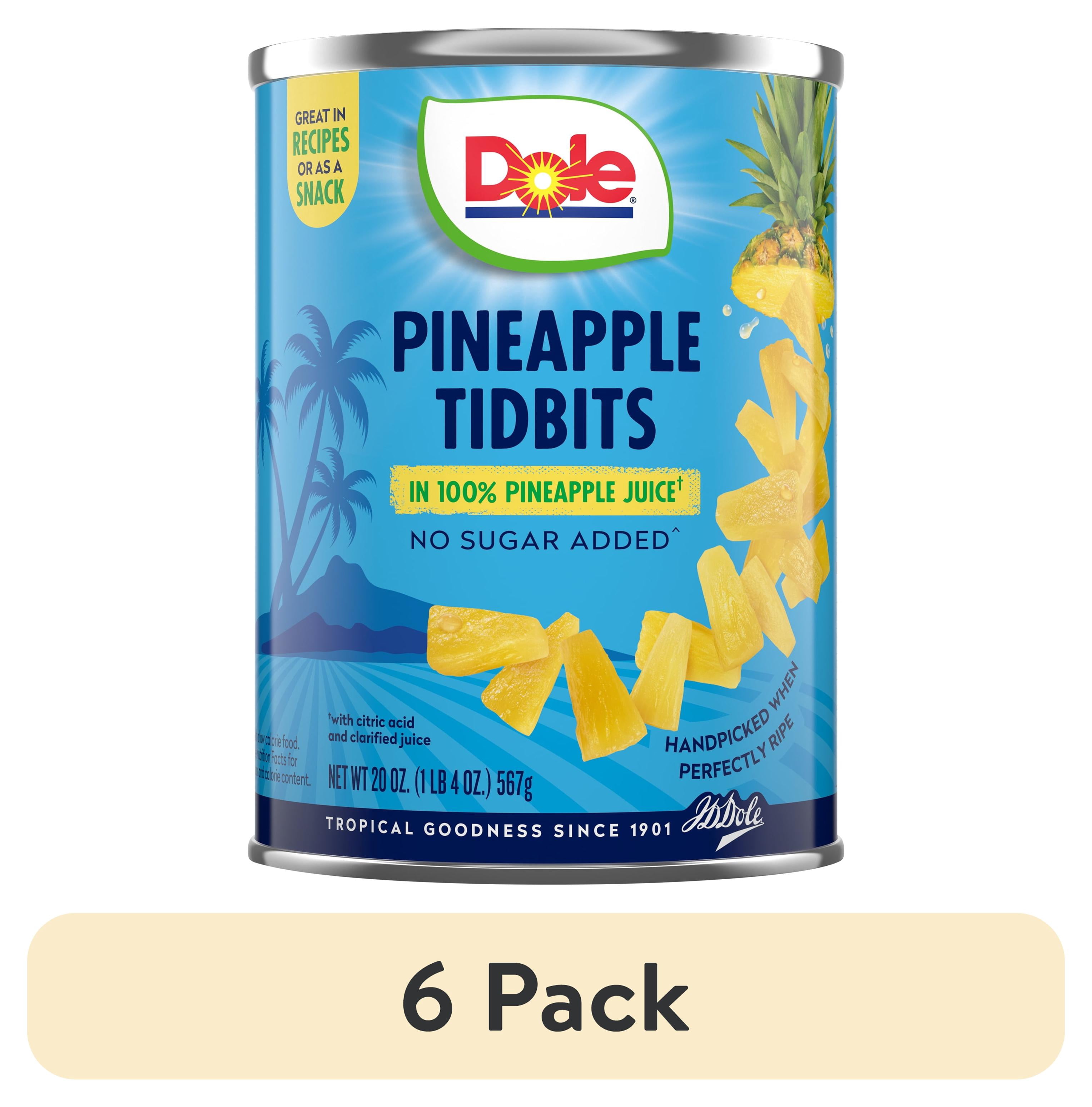 Dole, Pineapple Tidbits, 20 oz in 100% Fruit Juice - Walmart.com
