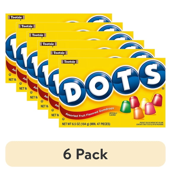 (6 pack) Dots Assorted Flavor Gumdrops Assorted 6.5 oz. Pack of 2
