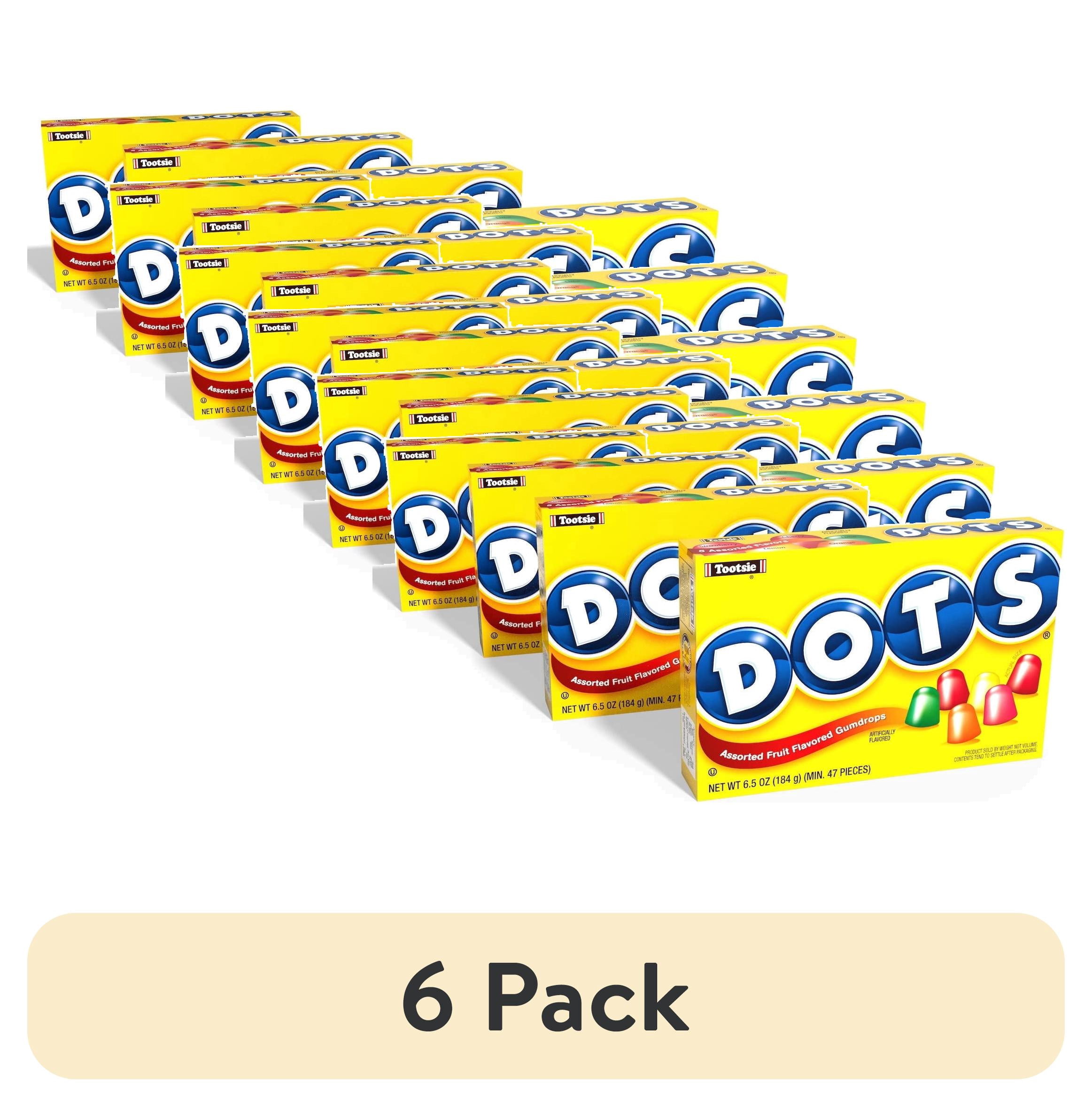 4 pack) Dots Assorted Fruit Flavored Gumdrops Candy, 6.5Oz Theater