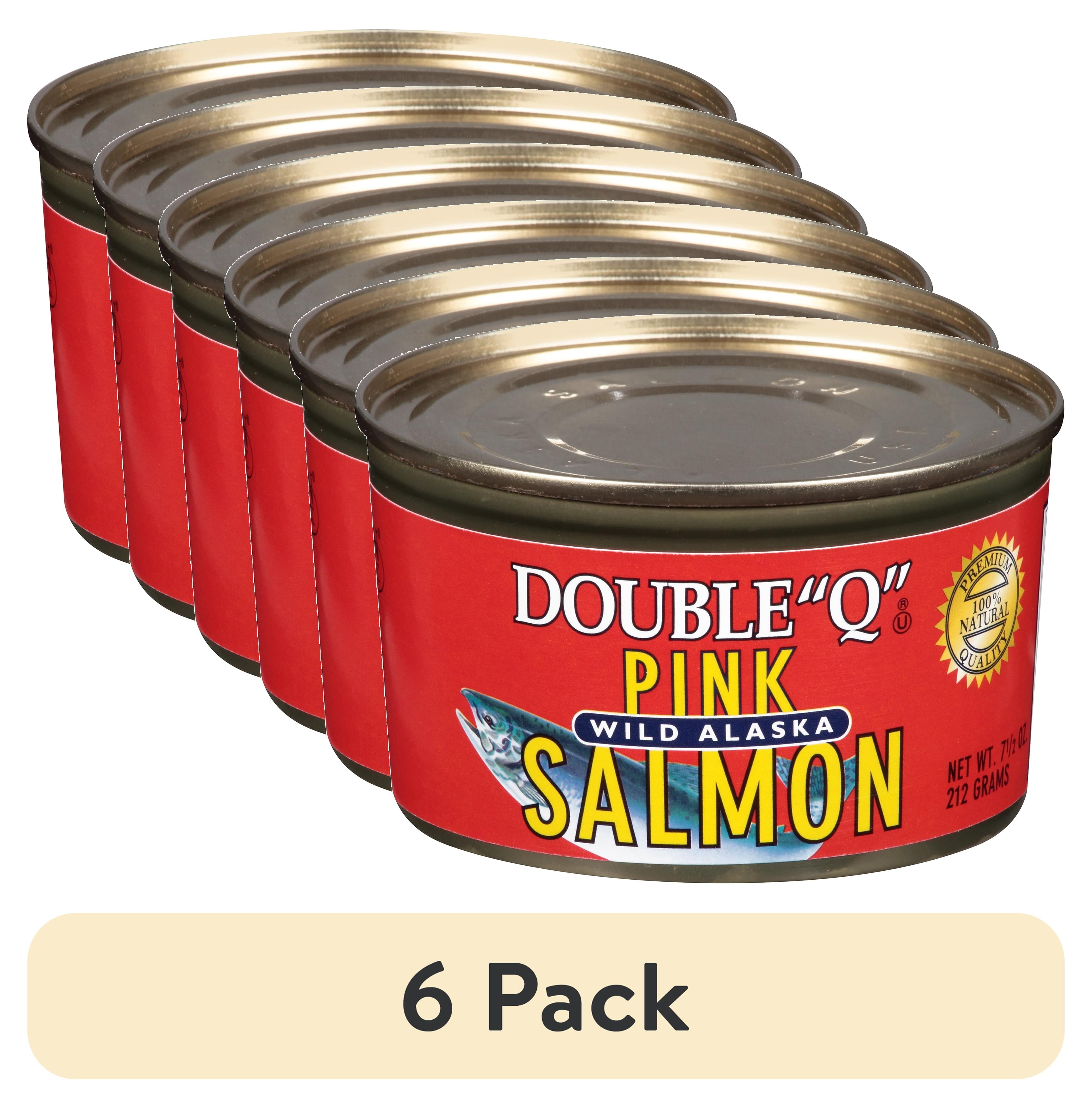 (6 pack) Double "Q" Wild Alaskan Canned Pink Salmon, 7.5 oz