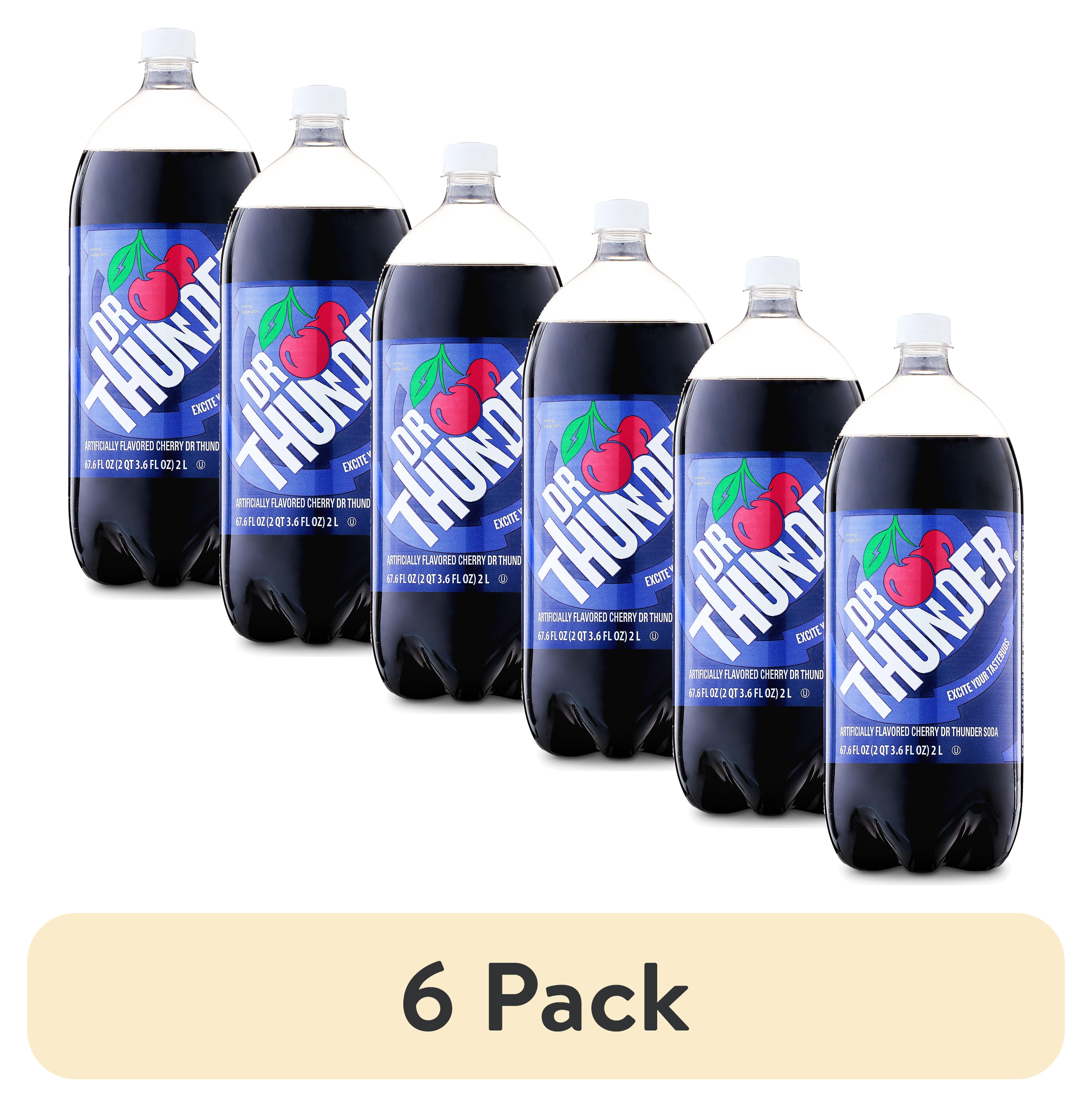 (6 pack) Dr. Thunder Cherry Soda, 2 Liter Bottle