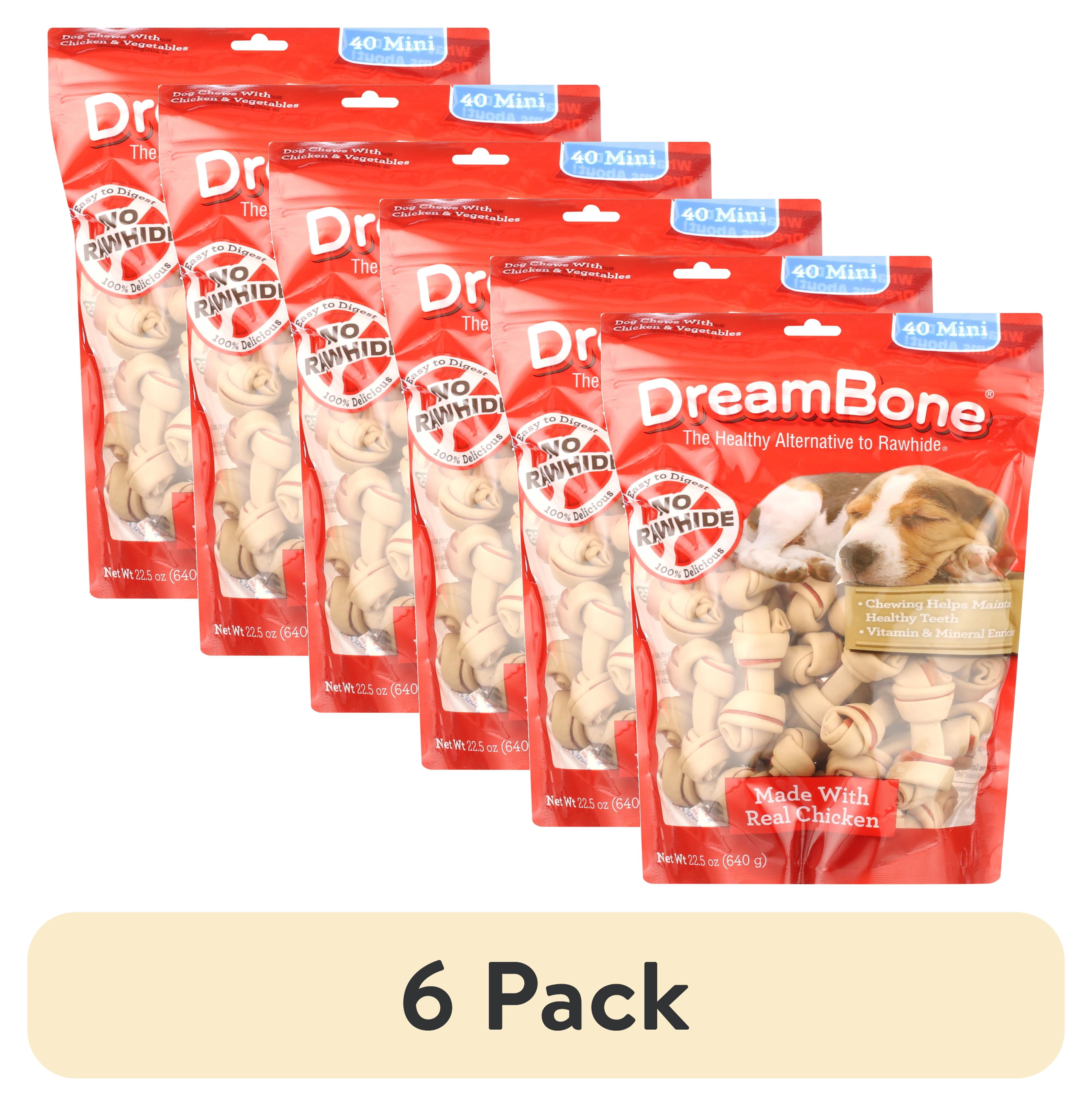 (6 pack) DreamBone Chicken Flavored Rawhide-Free Dog Chews, Mini, 22.5 Oz. (40 Count)
