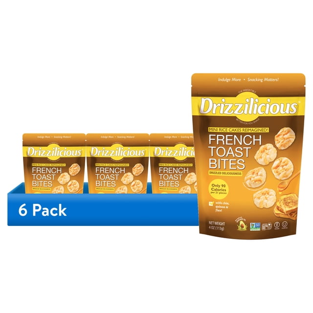 (6 pack) Drizzilicious French Toast Mini Rice Cake Bites, 4 oz ...