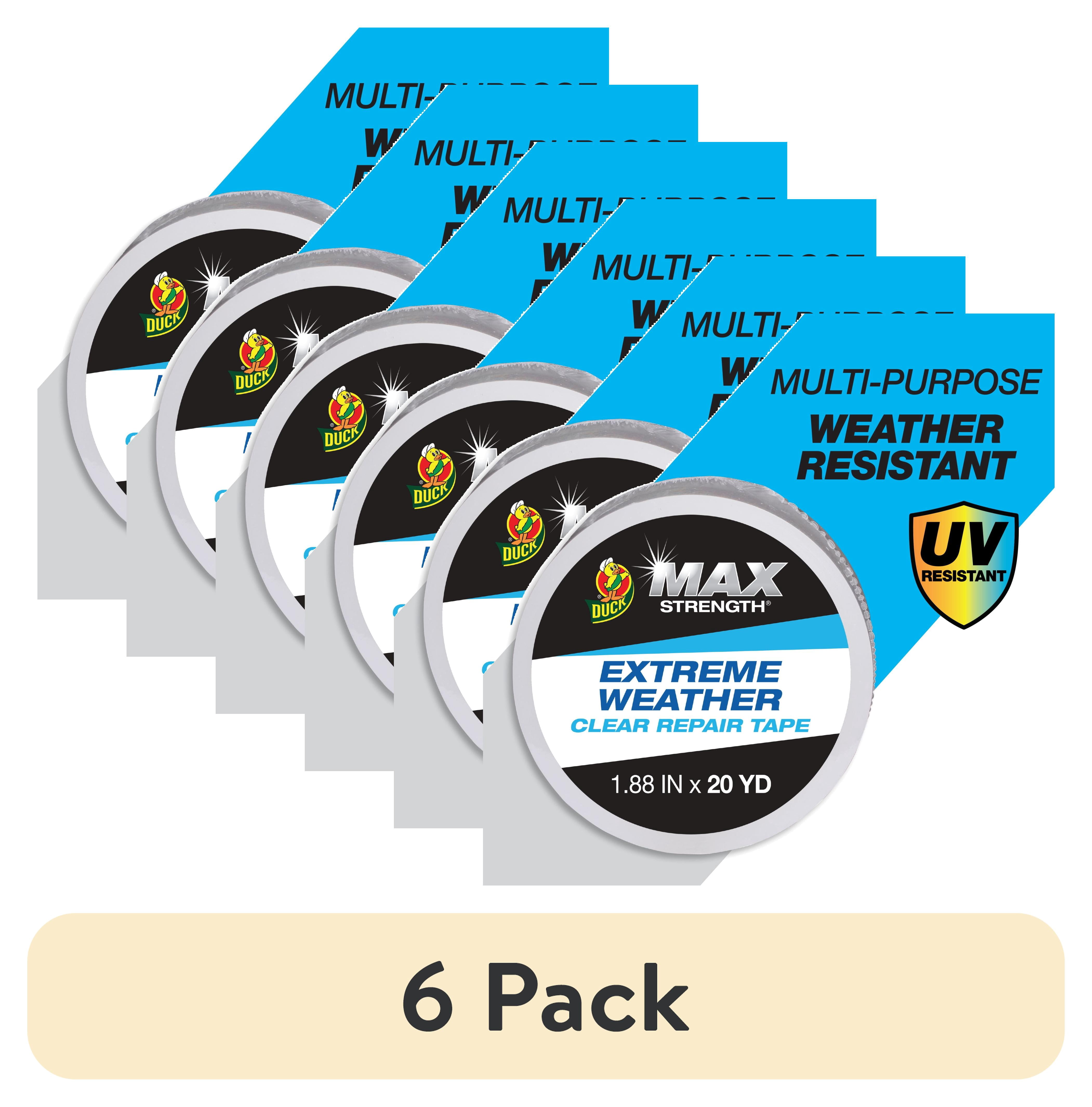 (6 pack) Duck Max Strength Extreme Weather 1.88 in. x 20 yd., Clear Tape