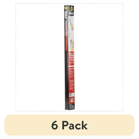 (6 pack) Duck Max Triple Draft 1.75 in. x 36 in. Plastic Under-Door Seal, Clear