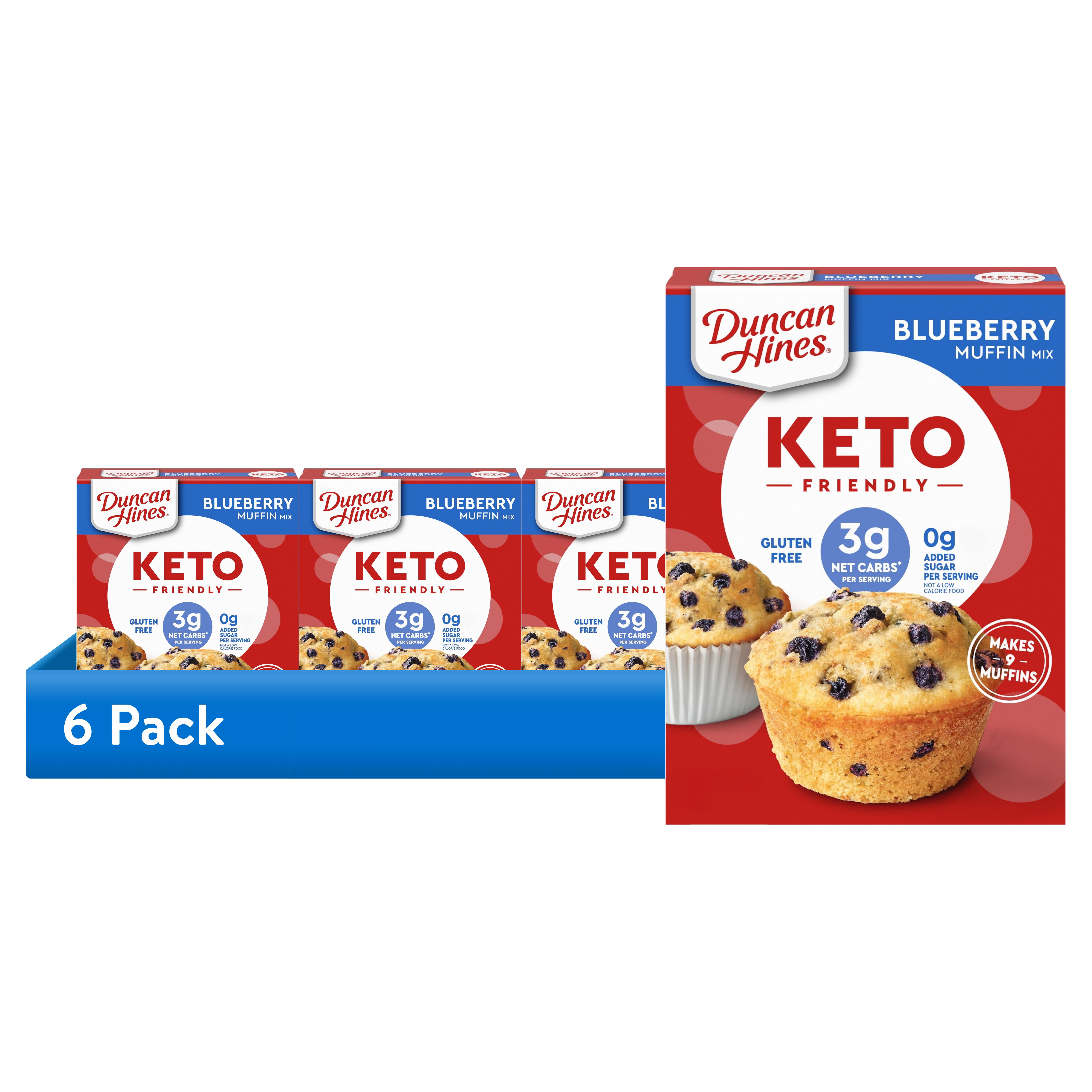 (6 pack) Duncan Hines Keto Friendly Blueberry Muffin Mix, 8.5 oz.