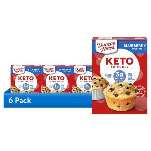 (6 pack) Duncan Hines Keto Friendly Blueberry Muffin Mix, 8.5 oz.