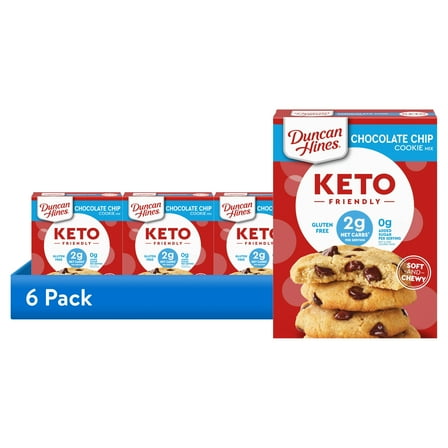 (6 pack) Duncan Hines Keto Friendly Chocolate Chip Cookie Mix, 8.8 oz.