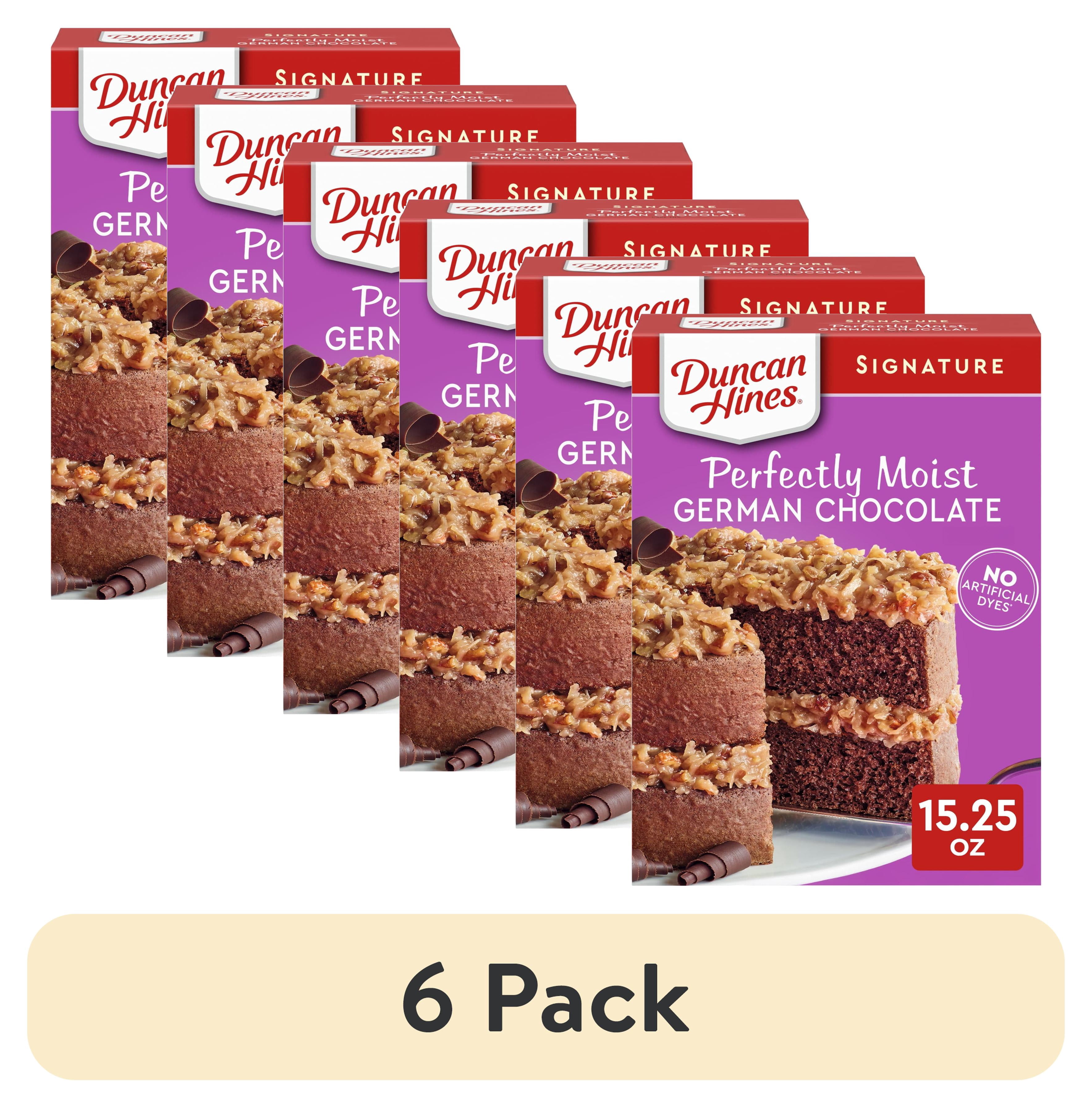 (6 pack) Duncan Hines Signature Perfectly Moist German Chocolate Cake Mix, 15.25 oz.