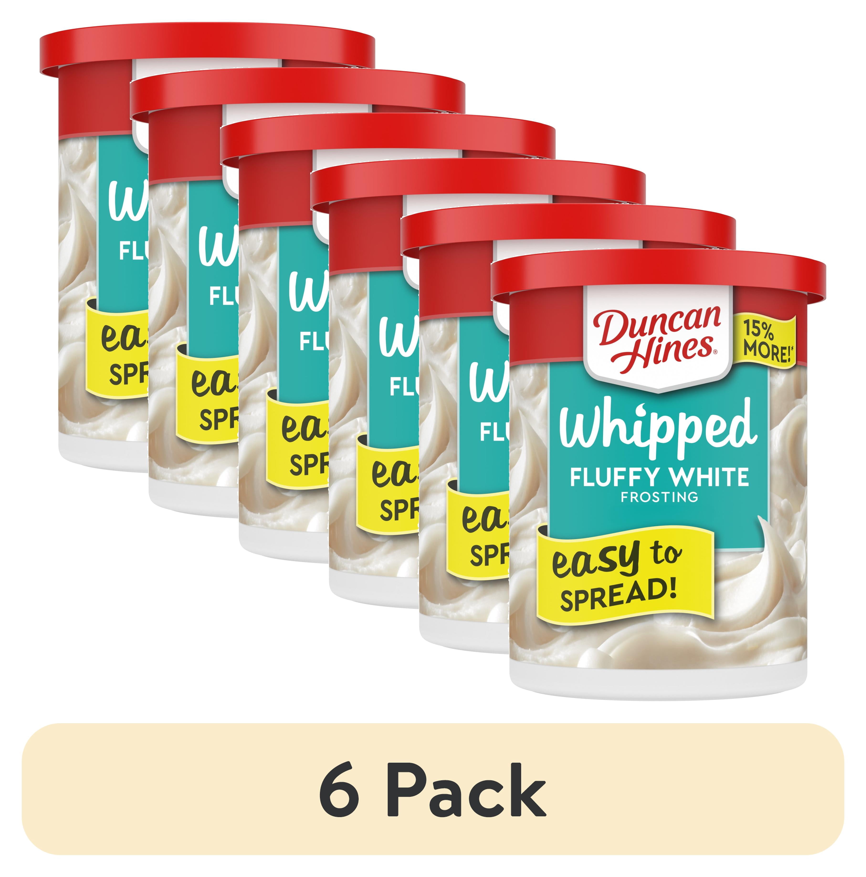 (6 pack) Duncan Hines Whipped Fluffy White Flavored Frosting, 14 oz.