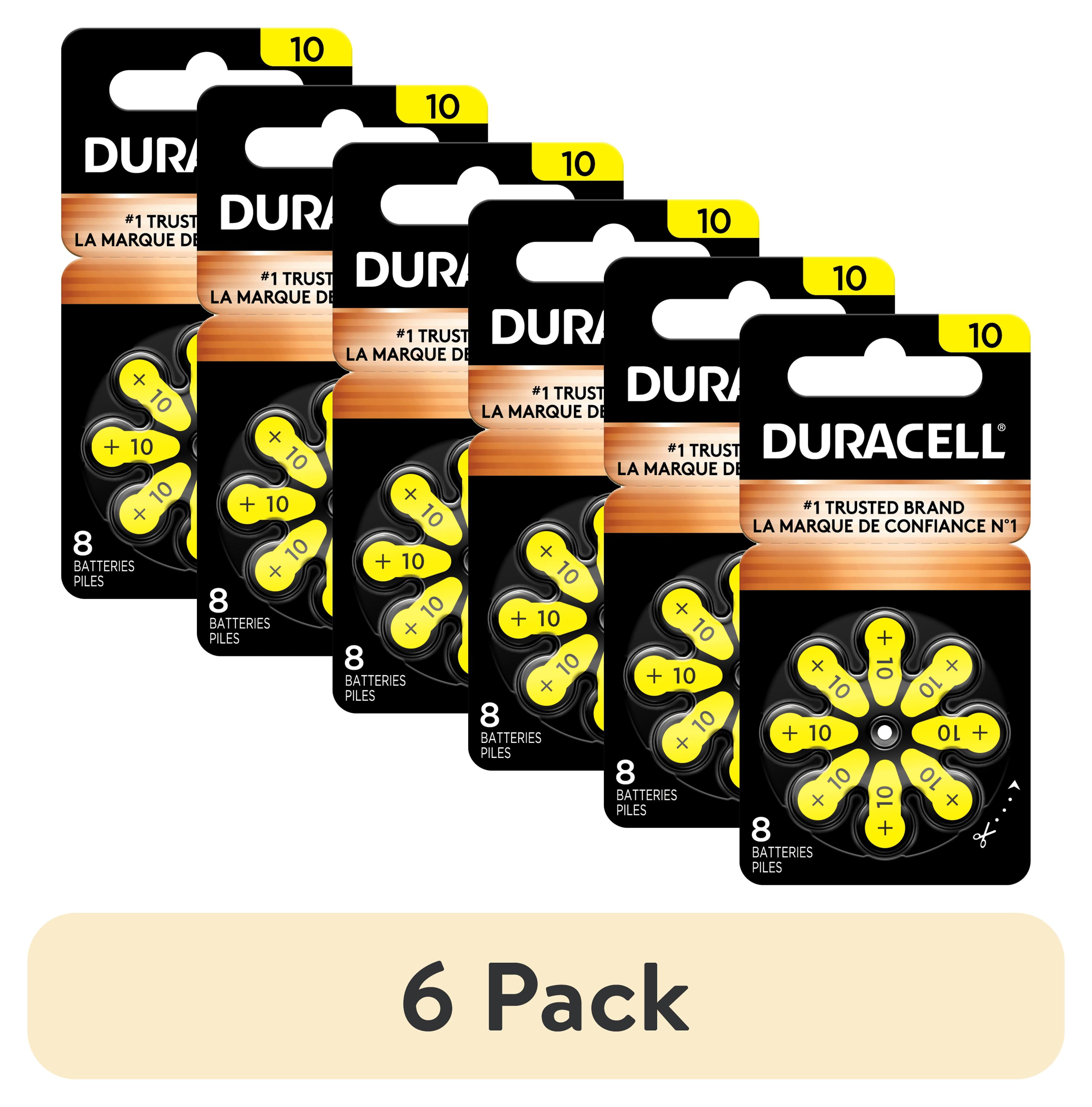 (6 pack) Duracell Size 10 Yellow Hearing Aid Batteries, 8 Pack