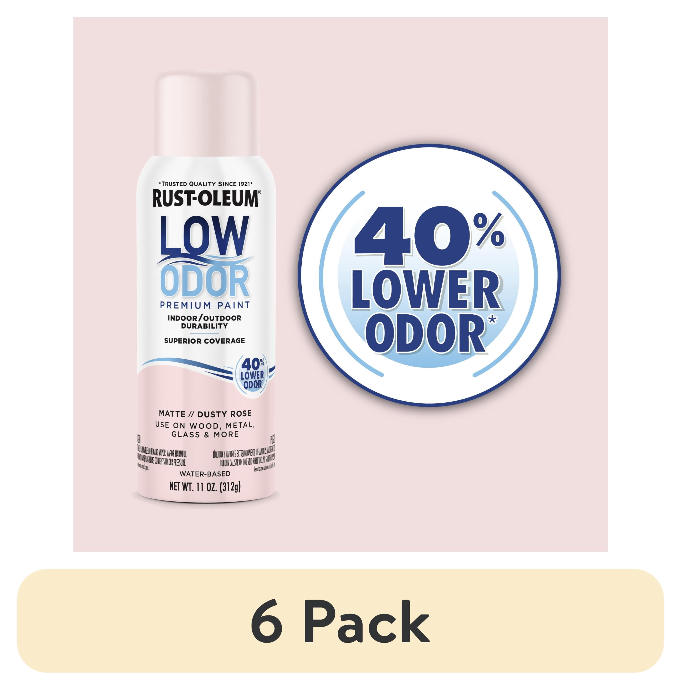 (6 pack) Dusty Rose, Rust-Oleum Low Odor Premium Matte Spray Paint-388273, 11 oz