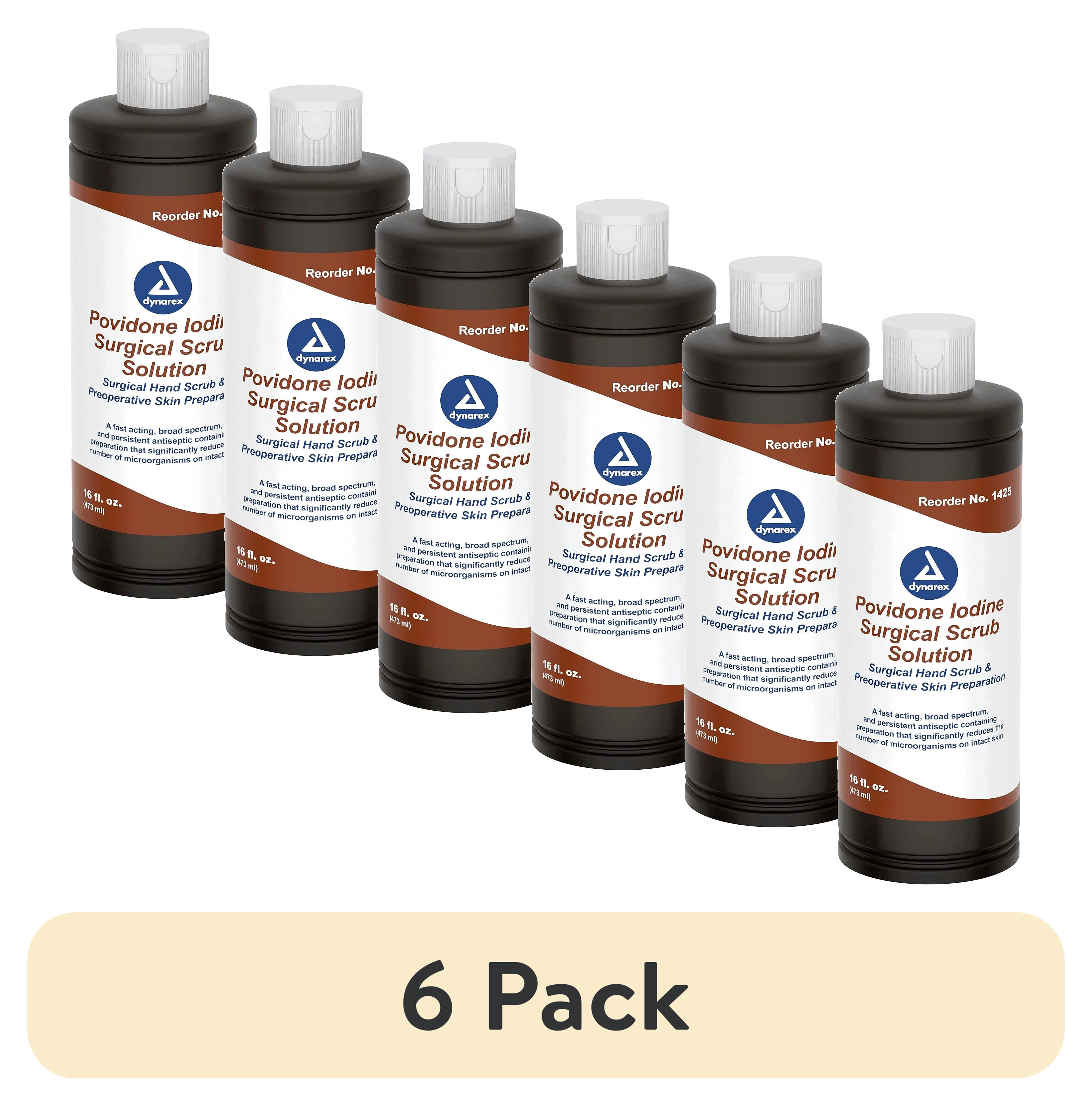 (6 pack) Dynarex Povidone-Iodine Surgical Scrub Solution 16 oz ...