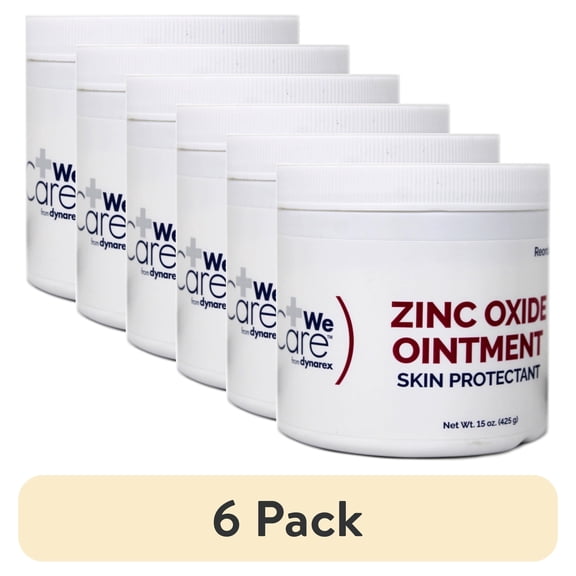 (6 pack) Dynarex Zinc Oxide Ointment Skin Protectant, 15 oz Jar