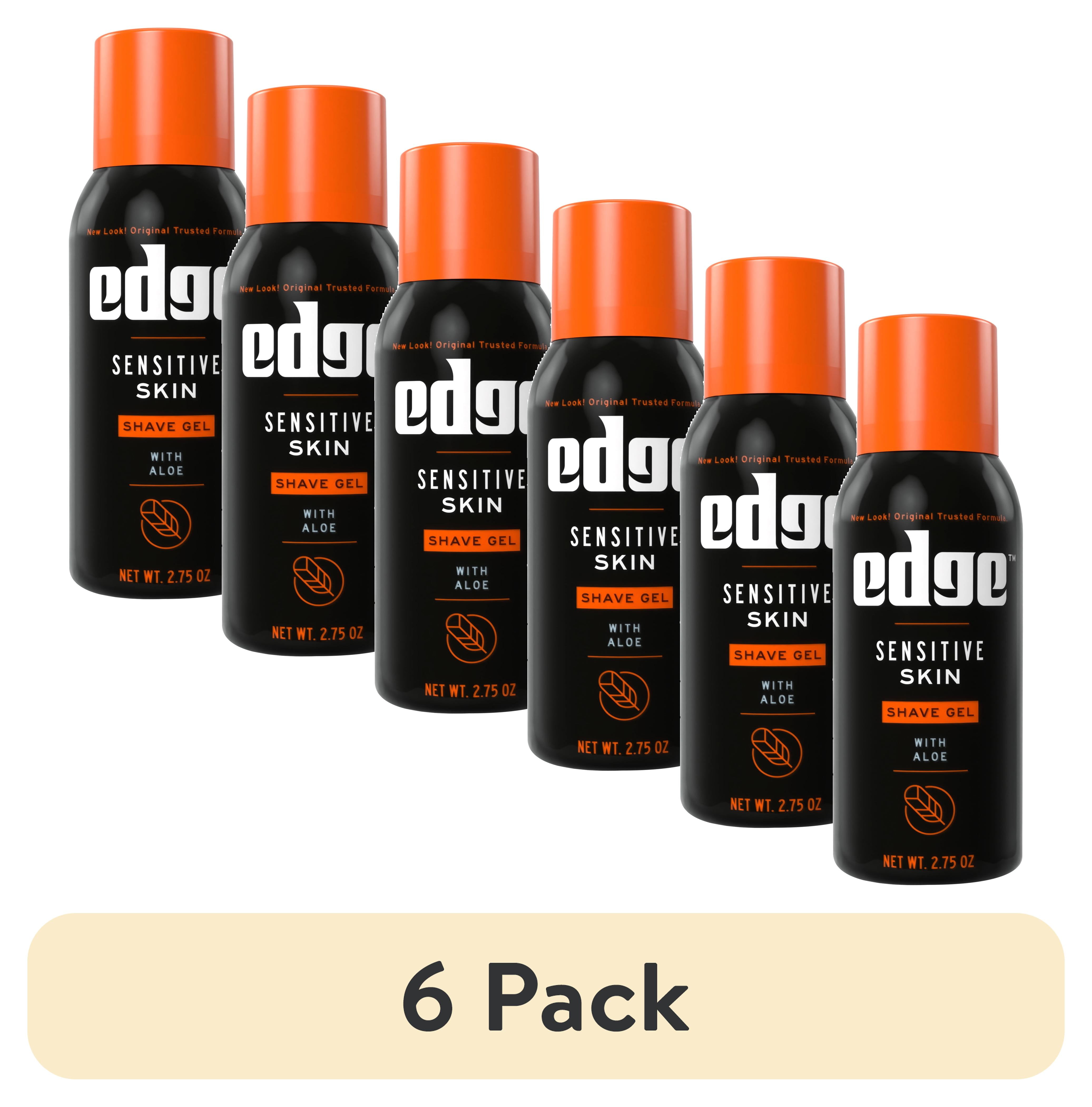 6 pack) Edge Sensitive Skin Shave Gel for Men with Aloe, 2.75 oz