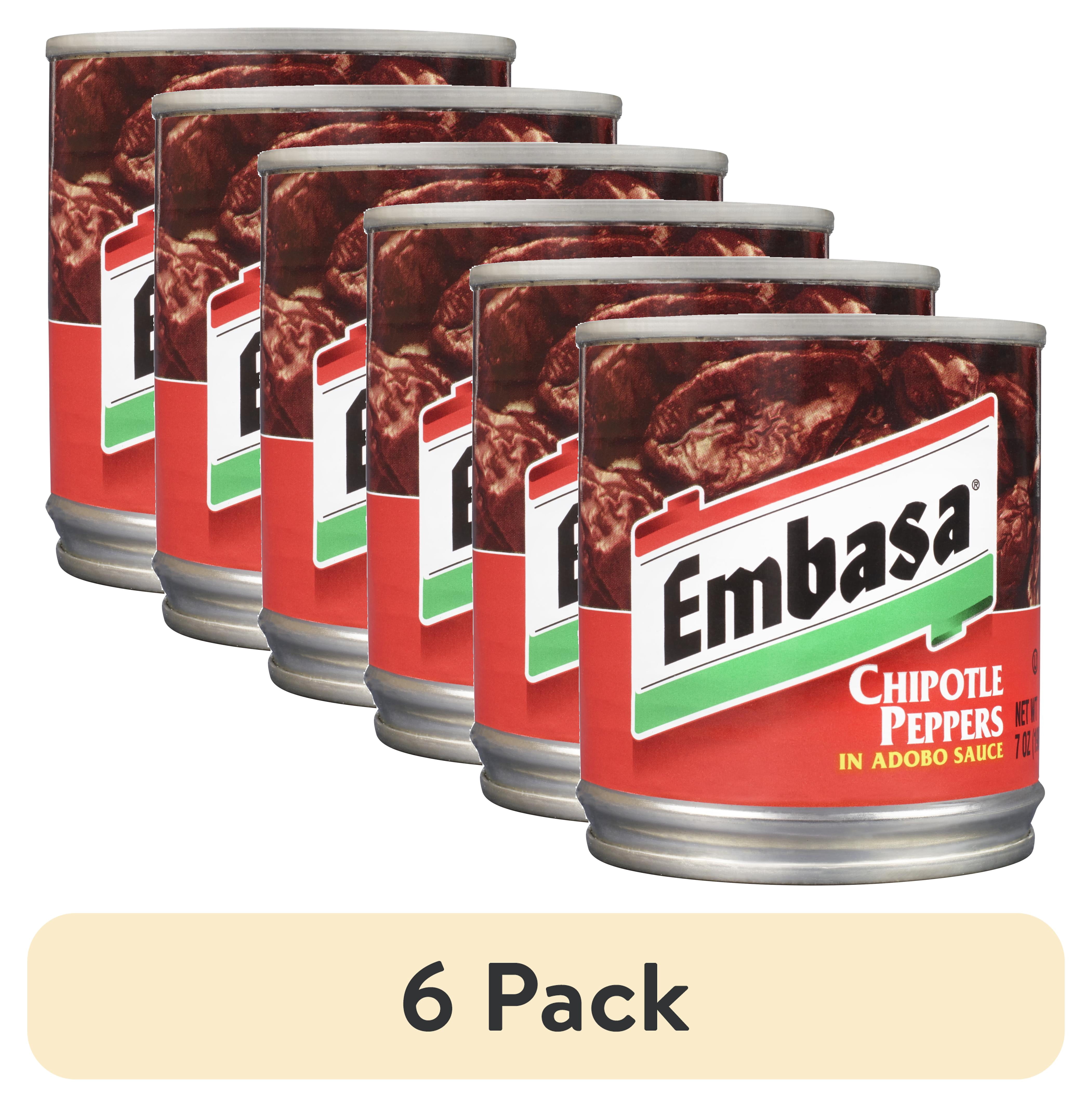 (6 pack) EMBASA Chipotle Peppers in Adobo Sauce, Shelf Stable, 7 oz Steel Can