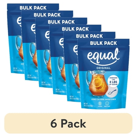 (6 pack) EQUAL Zero Calorie Granulated Sweetener, 1 Pound Bag, Resealable
