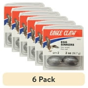 (6 pack) Eagle Claw 2 oz. Egg Sinkers, Lead, 2 Pack, Weight
