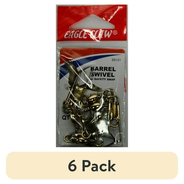 (6 pack) Eagle Claw Barrel Swivel, Brass, Size 1