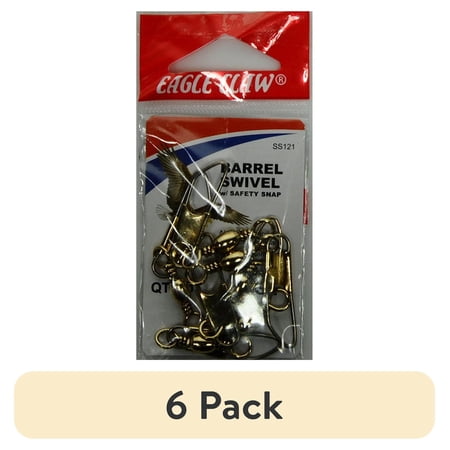 (6 pack) Eagle Claw Barrel Swivel, Brass, Size 1