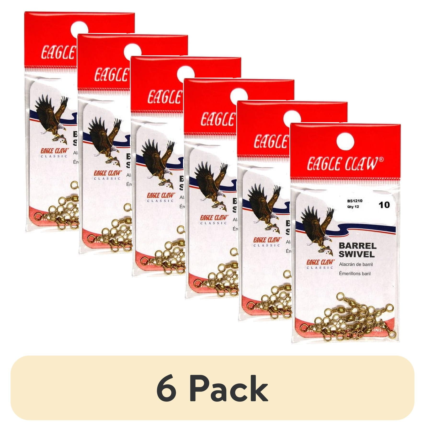 (6 pack) Eagle Claw Barrel Swivel, Brass, Size 3 Swivel