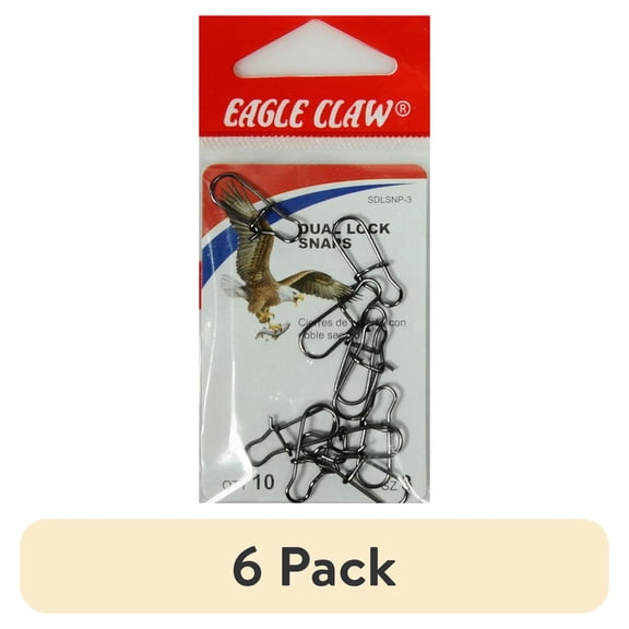 (6 pack) Eagle Claw Dual Lock Snaps, Size 3, 10 Pack