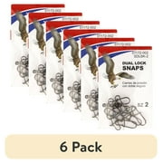 (6 pack) Eagle Claw Fishing Tackle, 01172-002 Dual Lock Snap, Black, Size 2