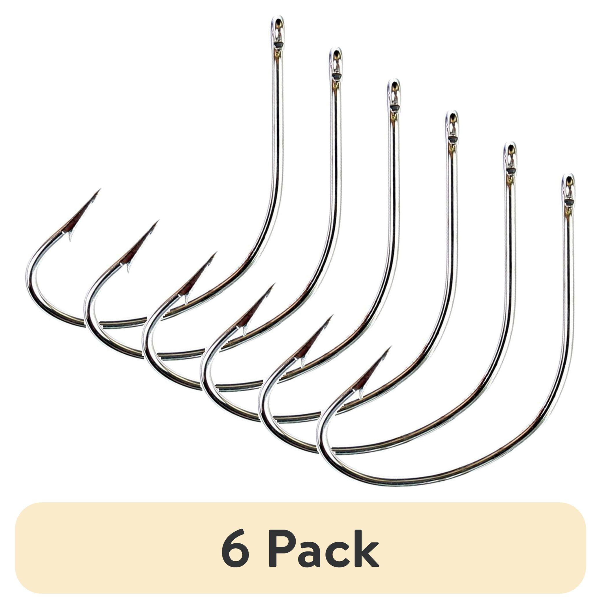 (6 pack) Eagle Claw RKHLW-2 Renegade Kahle Hook, Nickel, Size 2