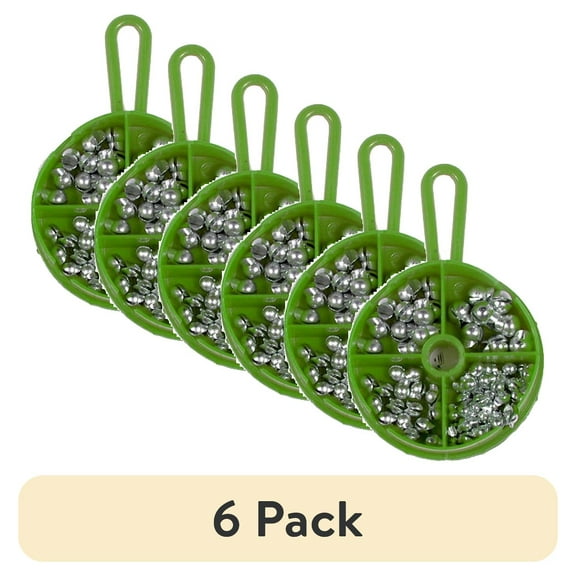 (6 pack) Eagle Claw Removal Split Shot Sinker Dial Pack Assortment, Tin Weight