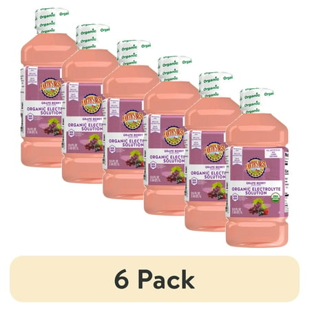 (6 pack) Earth's Best Organic Electrolyte Solution, Grape Berry, 1 Liter
