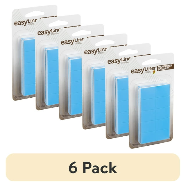 (6 pack) EasyLiner Mounting Squares for Drawers & Shelf Liner, White, 1 in. x .75 in., 70 Squares