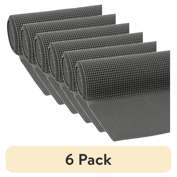(6 pack) EasyLiner Select Grip Shelf Liner, Dark Gray, 12 in. x 10 ft. Roll