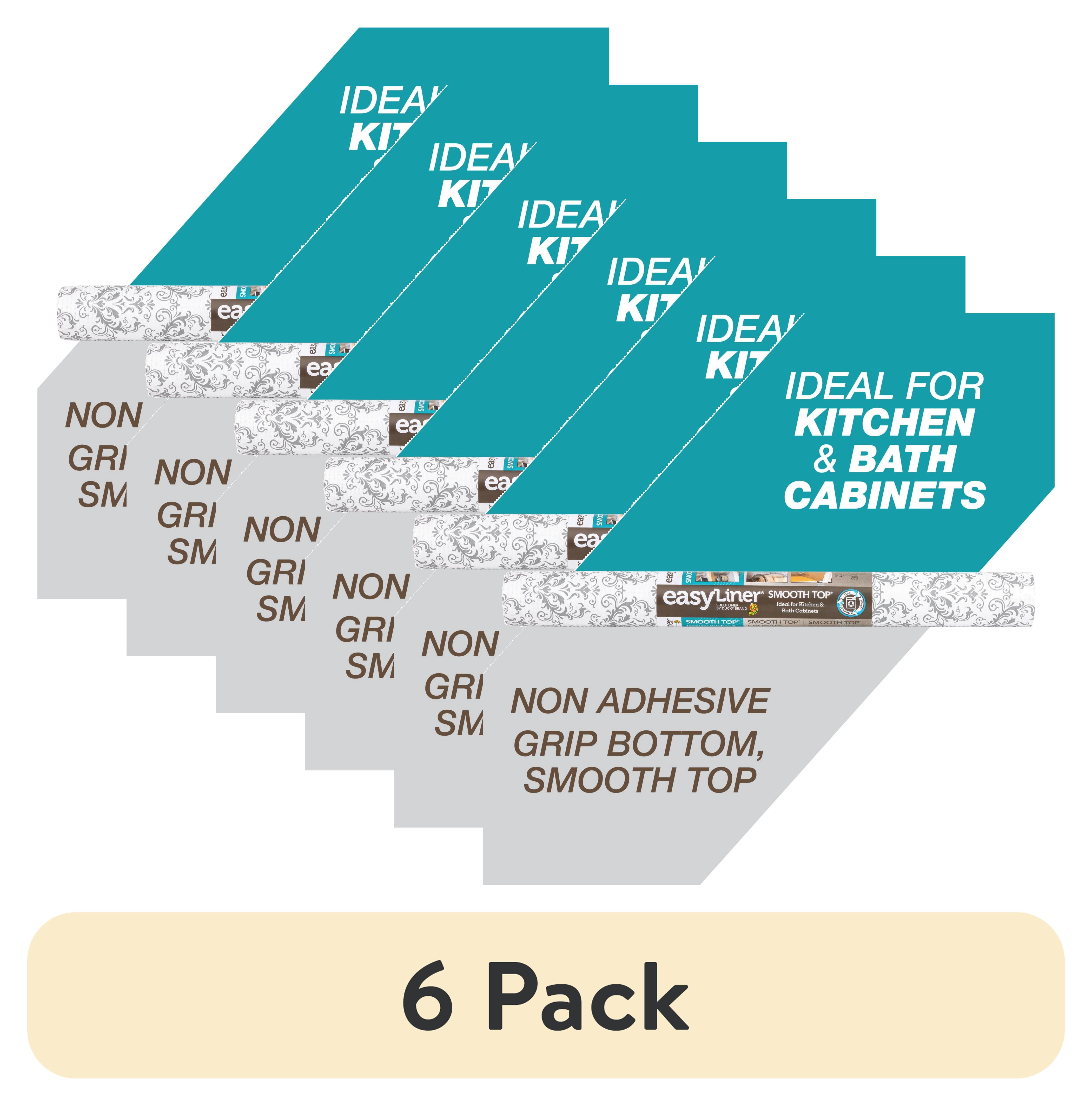 (6 pack) Smooth Top EasyLiner Shelf Liner, Grey Damask 20" x 6' Roll