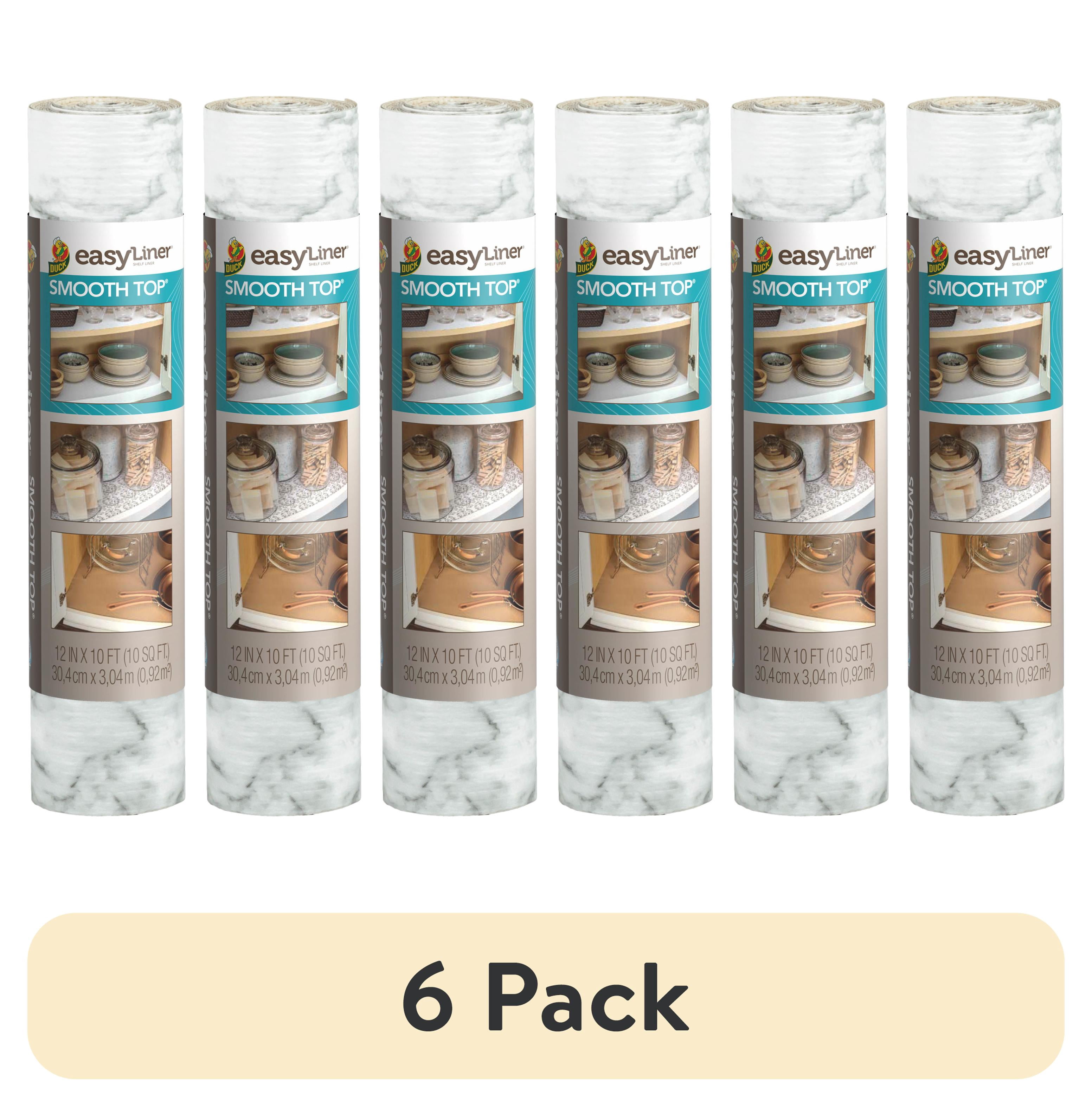 (6 pack) Smooth Top EasyLiner Shelf Liner, Gray Marble 12" x 10' Roll