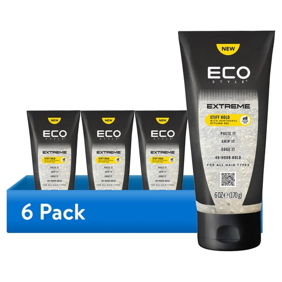 (6 pack) Eco Style Extreme Stiff Styling Gel 6 oz
