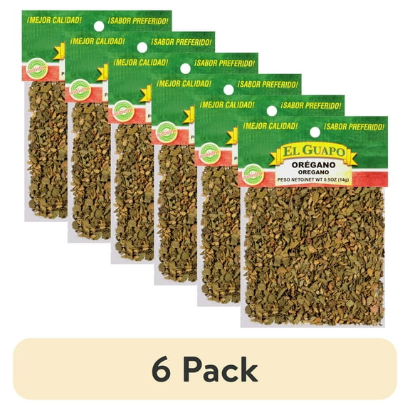 (6 pack) El Guapo No Artificial Flavors Whole Oregano Oregano Mexican Whole, 0.5 oz Bag