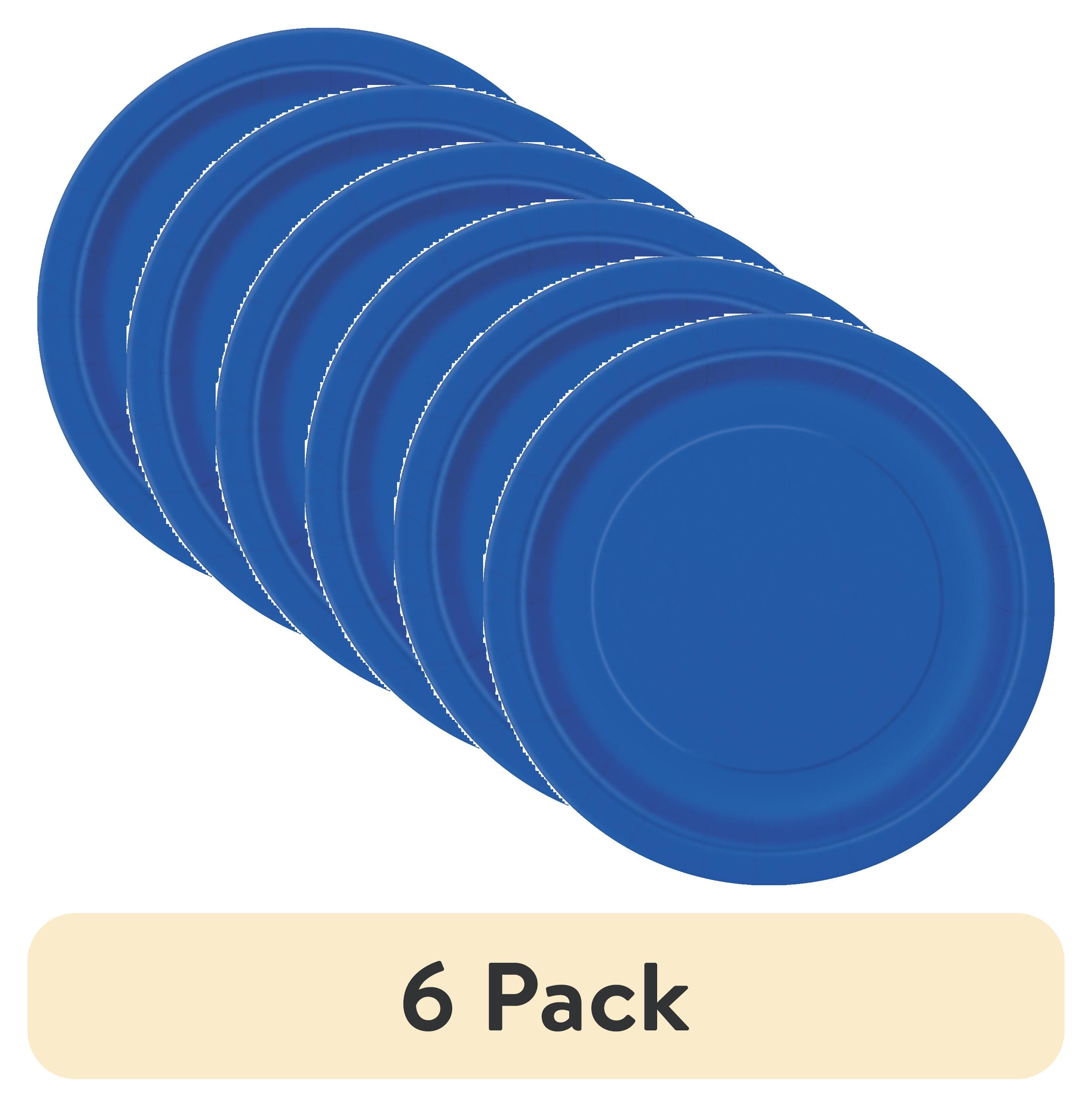 (6 pack) Disposable Paper Plates, 7", Electric Blue, 24 Count, by Way To Celebrate
