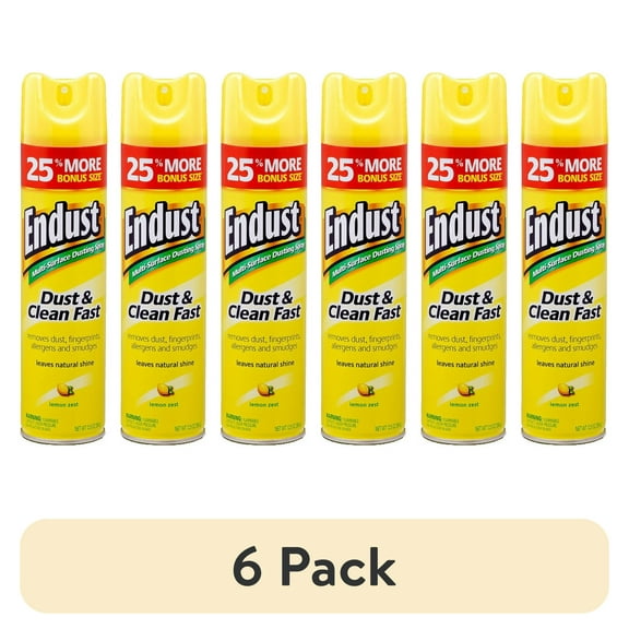 (6 pack) Endust Multi-Surface Dusting Spray, Lemon Zest, 12.5 Oz