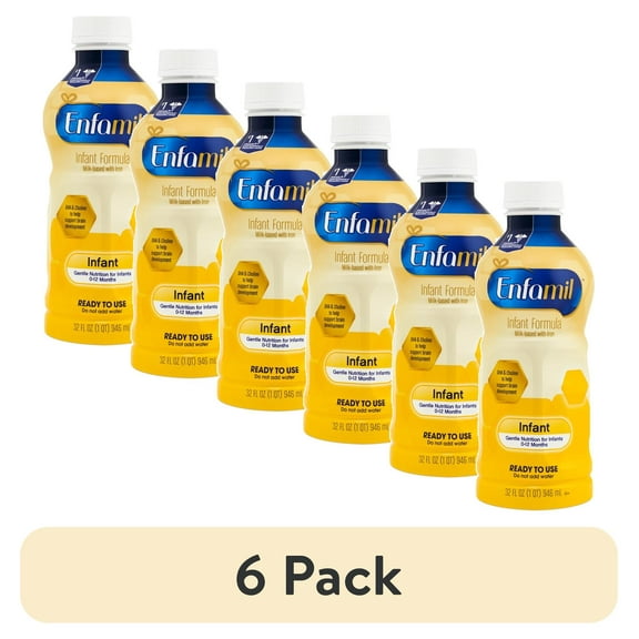 (6 pack) Enfamil Liquid Baby Formula with Iron, 32 fl oz Bottle