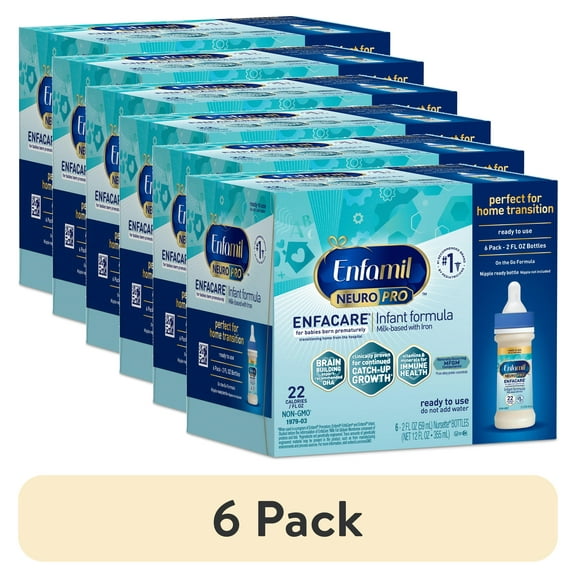 (6 pack) Enfamil NeuroPro EnfaCare Premature Discharge Liquid Baby Formula, 2 fl oz Bottle, 6 count