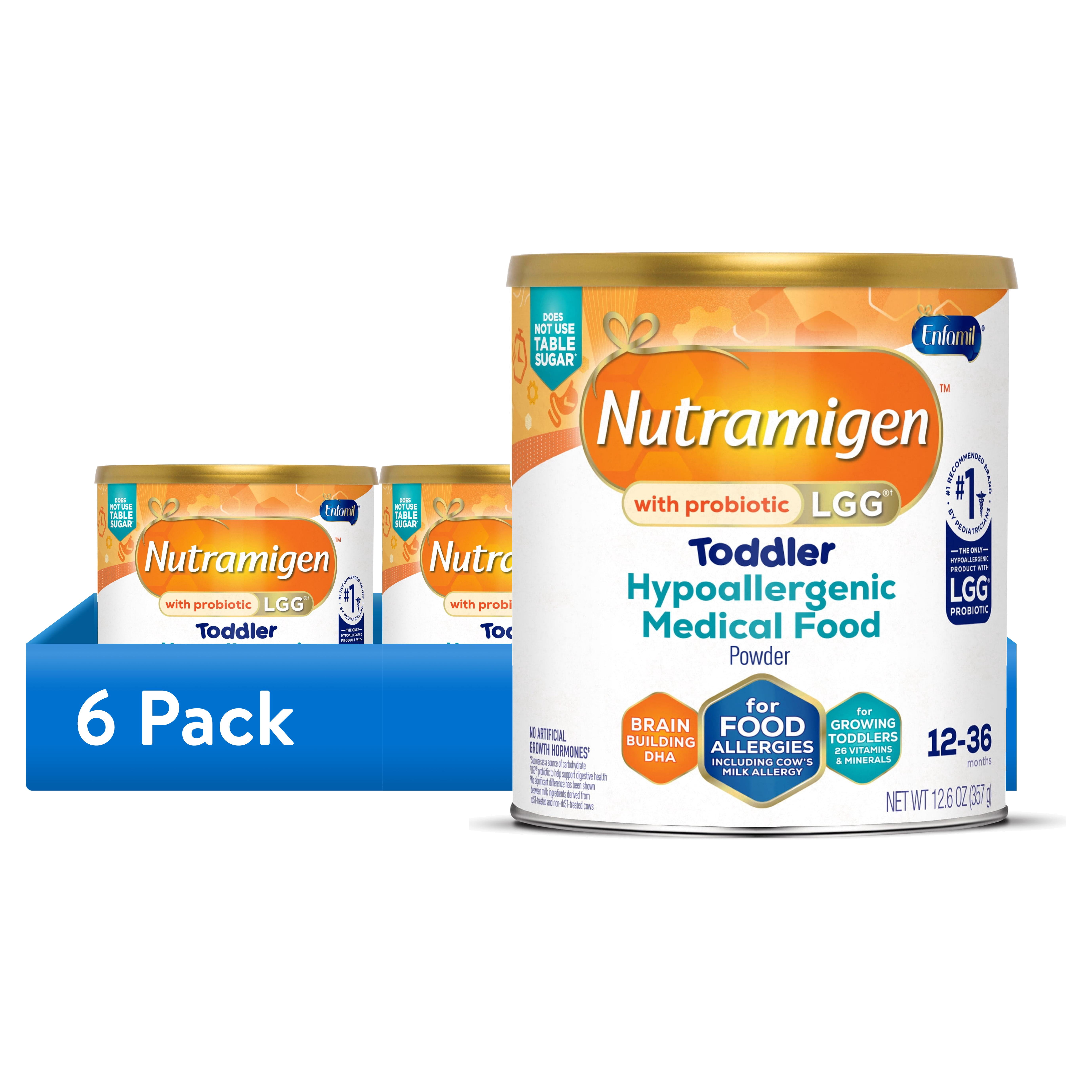 (6 pack) Nutramigen Probiotic LGG Hypoallergenic Toddler Nutrition, 12.6 Oz