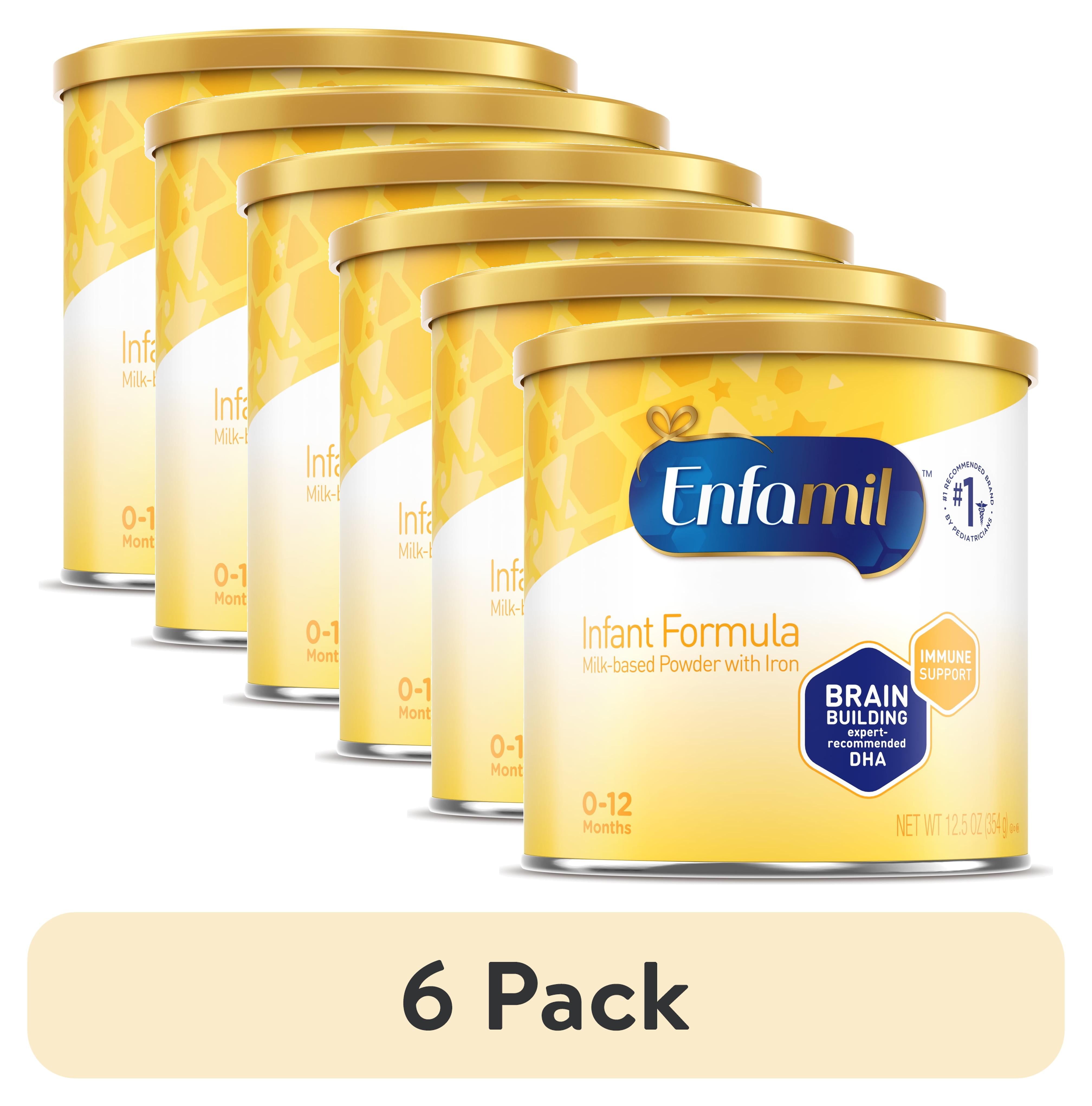 6 pack) Enfamil Powder Baby Formula with Iron, 12.5 oz ​Can